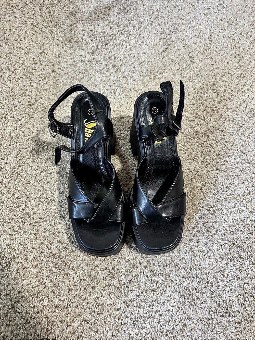 SHEIN Black Platform Sandals